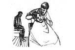 Person in a barber chair having their hair cut.