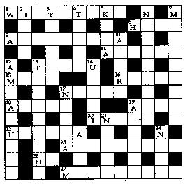 Blank crossword puzzle.