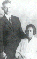 Black and white photo showing man and woman. Black and white photo showing man and woman.