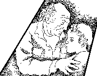 Drawing of old man and boy.