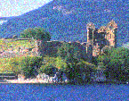 Castle and lake (loch)